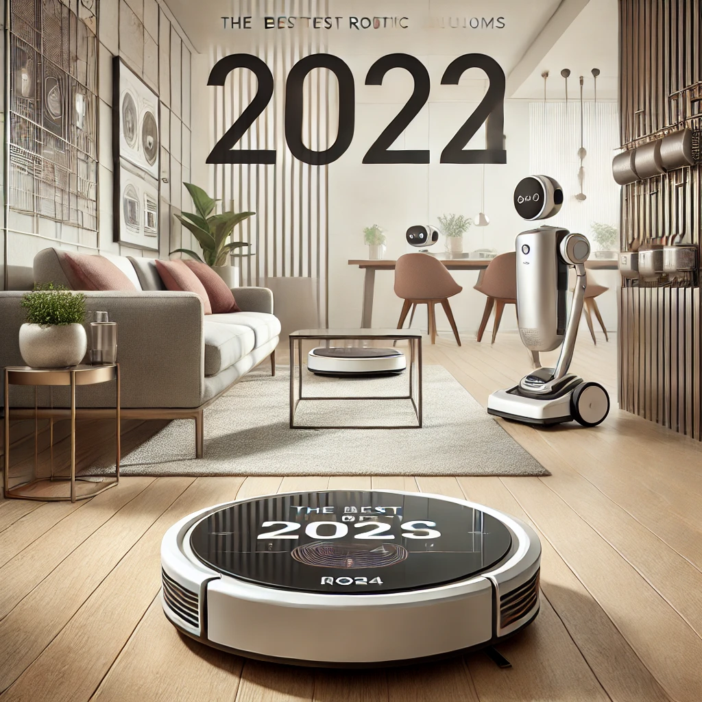 The image displays several modern robotic vacuums in a sleek and clean home environment. One robotic vacuum is seen cleaning a hardwood or tile floor. The background features a bright and minimalist living room or hallway, reflecting a modern lifestyle. The color scheme includes neutral tones with metallic accents, emphasizing a high-tech and efficient home cleaning solution. The article's title is presented in a stylish, tech-inspired font.